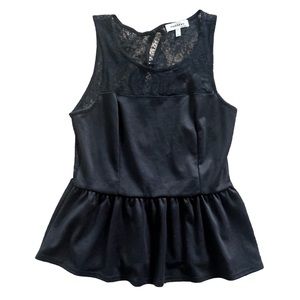 Sexy black peplum tank - Monteau - size M - good preloved condition